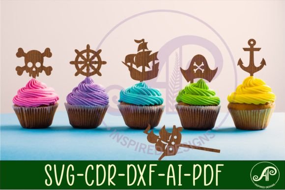 Download Pirate Cupcake Toppers, 6 Designs SVG - Svg Collection