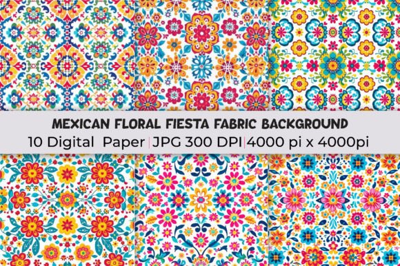 Download Mexican Floral Fiesta Fabric Background - Premium Resources