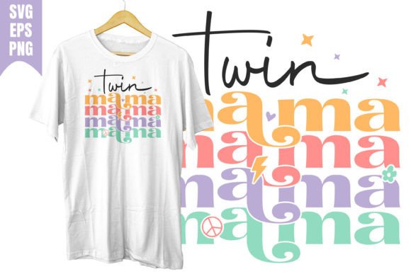 Download Twin Mama Love Svg Retro Groovy - Svg Collection