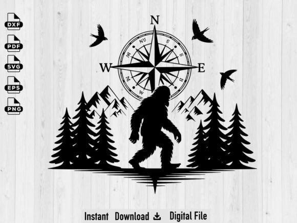 Download US Bigfoot Svg, Mountain Scene Svg - Svg Collection