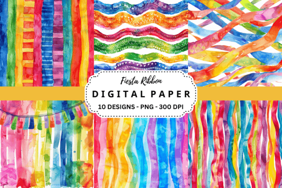 Download Watercolor Fiesta Ribbon Background - Premium Resources