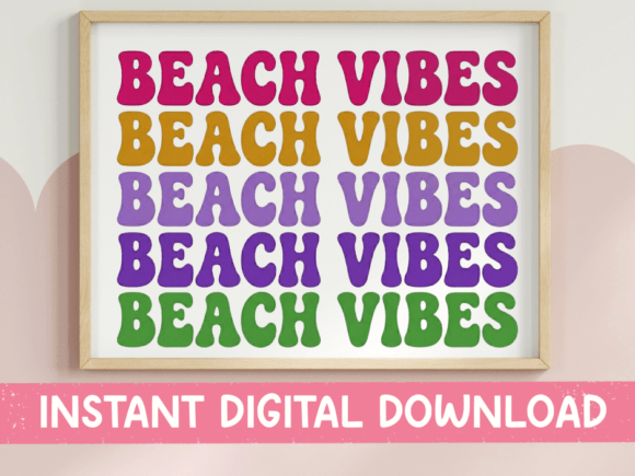 Download Beach Vibes Retro Wavy Text SVG - Svg Collection