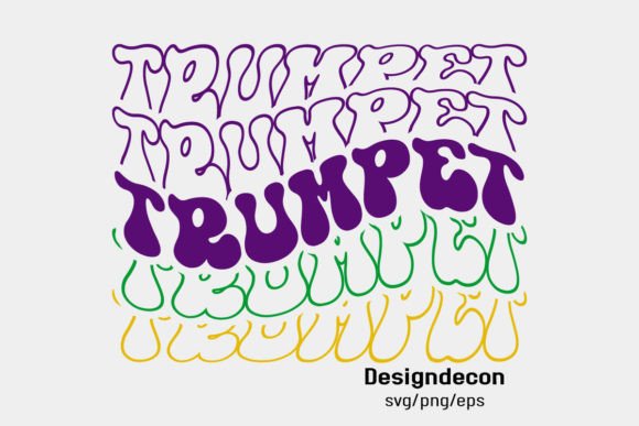 Download Trumpet Mirrored Text Retro Wavy Svg Png - Svg Collection
