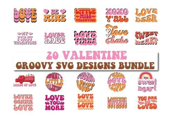 Download Valentine Groovy SVG Designs Bundle - Svg Collection