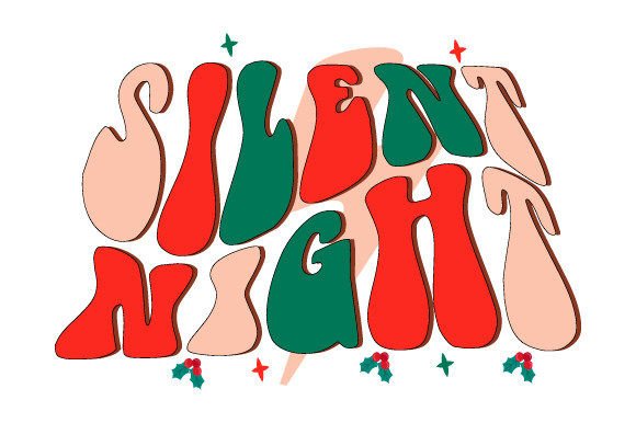 Download Silent Night Retro Wavy Text SVG - Svg Collection