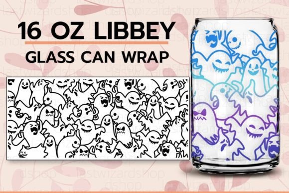 Download Ghost Boo 16oz Libbey Can Wrap SVG - Svg Collection