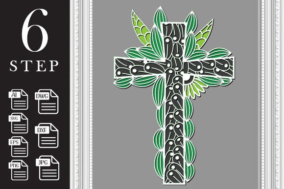 Download Cross with Flowers Laser Cut Svg, - Svg Collection