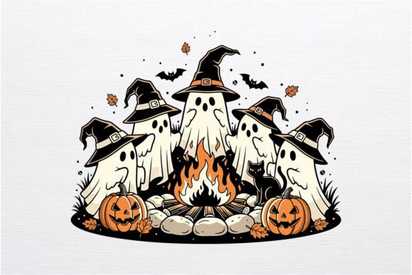 Download Witch Ghost Friends Halloween SVG Design - Svg Collection