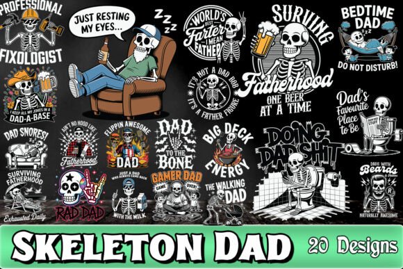 Download Skeleton Dad SVG Bundle - Svg Collection