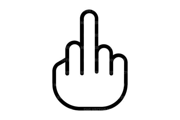 Download Cartoon Middle Finger Icon Svg Cut File - Svg Collection
