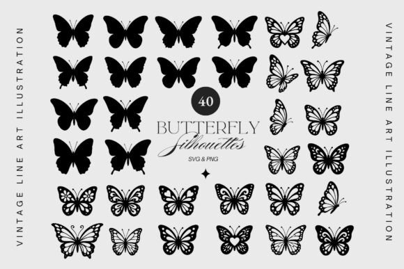 Download 40 Butterflies Silhouette SVG Clipart - Svg Collection