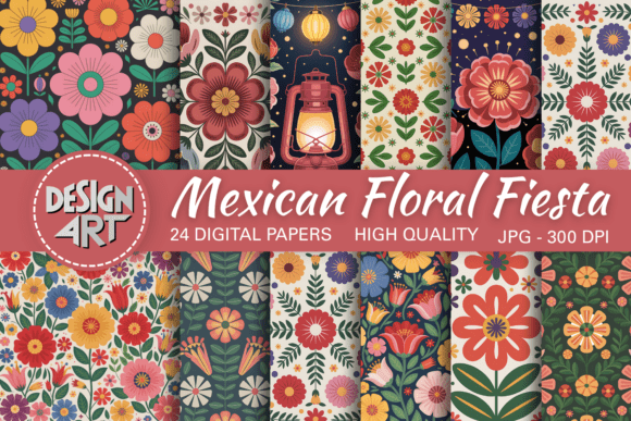 Download Mexican Floral Fiesta Background - Fiesta background Collection