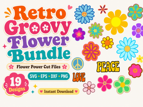 Download Retro Groovy Flower Svg Eps Dxf Png - Svg Collection