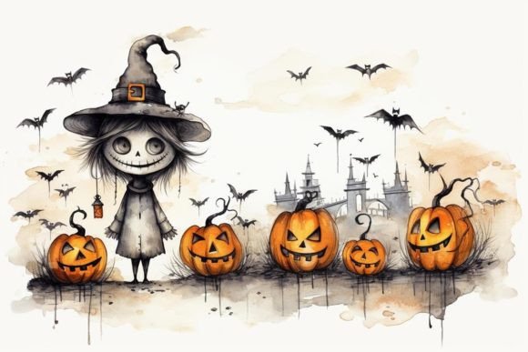 Download Halloween Imagery Pumpkin and Bats Art - Halloween imagery Collection