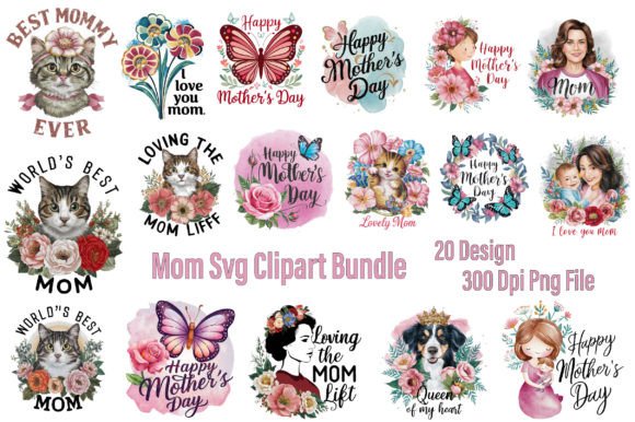 Download Mom Svg Clipart Bundle - Svg Collection