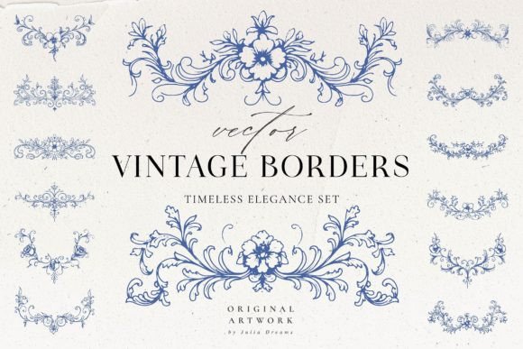Download Vintage Vector Borders SVG Clipart Set - Svg Collection