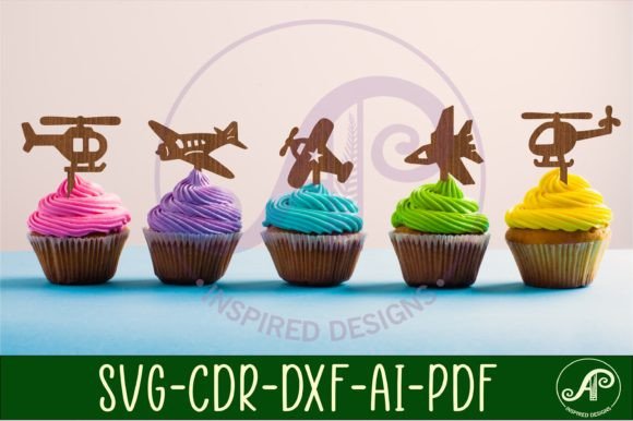 Download Plane Cupcake Toppers, 8 Designs SVG - Svg Collection
