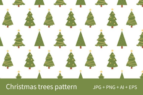Download Cute Christmas Tree Seamless Pattern - Premium Resources