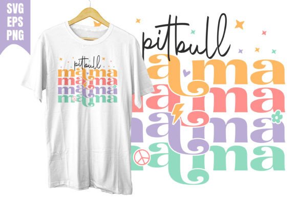Download Pitbull Mama Love Svg Retro Groovy - Svg Collection
