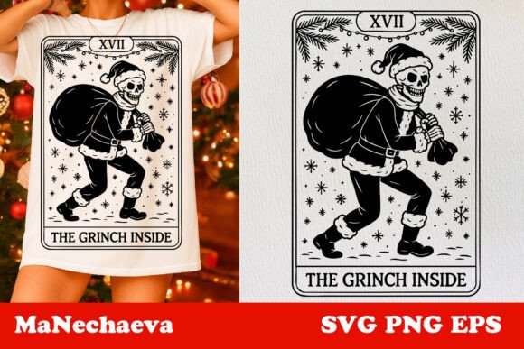 Download Christmas Skeleton Tarot Card SVG - Svg Collection