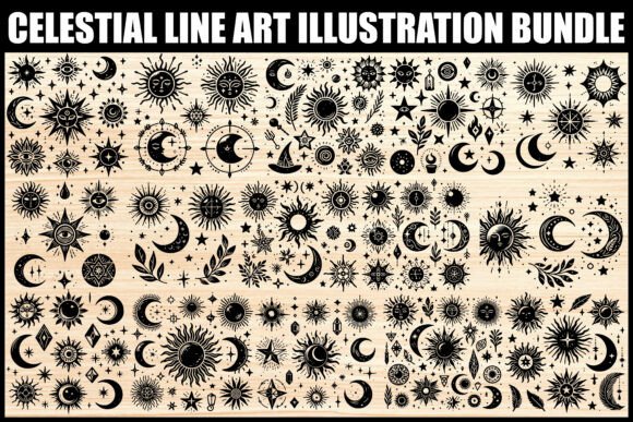 Download Celestial Sun Moon Star Clipart SVG - Svg Collection