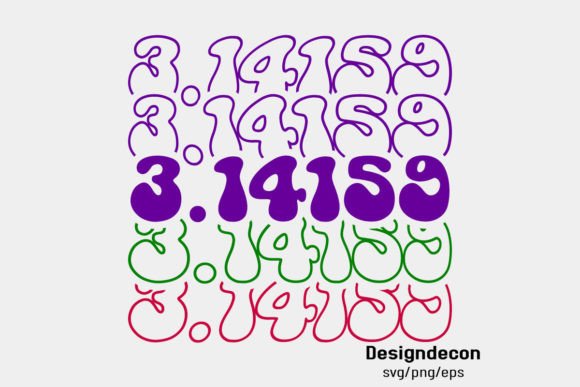 Download 3.14159 Mirrored Text Retro Wavy Svg Png - Svg Collection