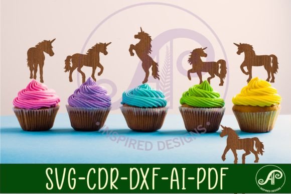 Download Unicorn Cupcake Toppers, 6 Designs SVG - Svg Collection